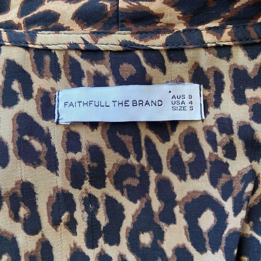 Faithfull The Brand Dress “Frida” Leopard Wrap MIDI Sz 4 Excellent Nwot! - Picture 8 of 8